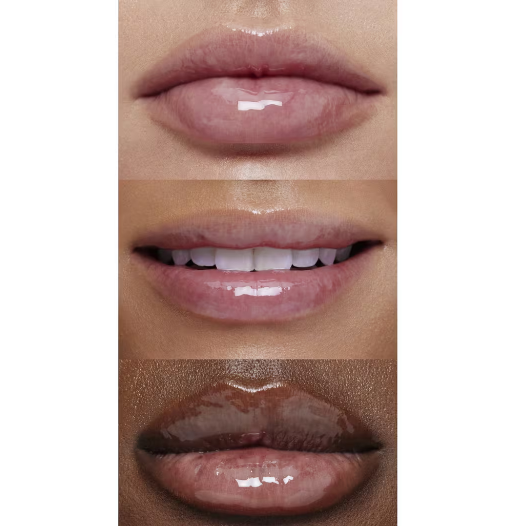 Model applying e.l.f. Glow Reviver Lip Oil Crystal Clear for a smooth, glass-like finish