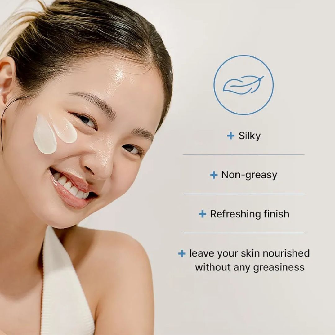 Model applying Dr. Althea 345 Relief Cream to face for soothing care