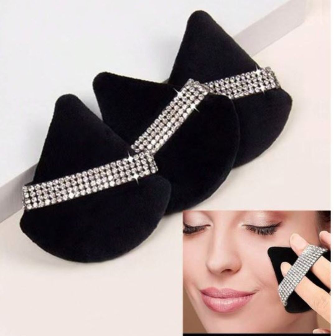 Luxury Makeup Powder Puff with Rhinestone Strap