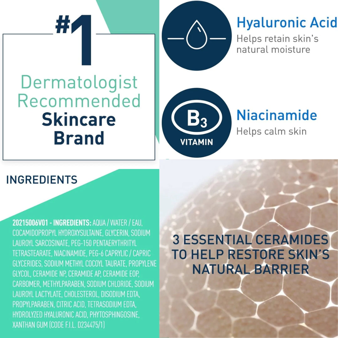 "CeraVe Foaming Facial Cleanser 87ml – Oil-Control Face Wash for Normal to Oily Skin"