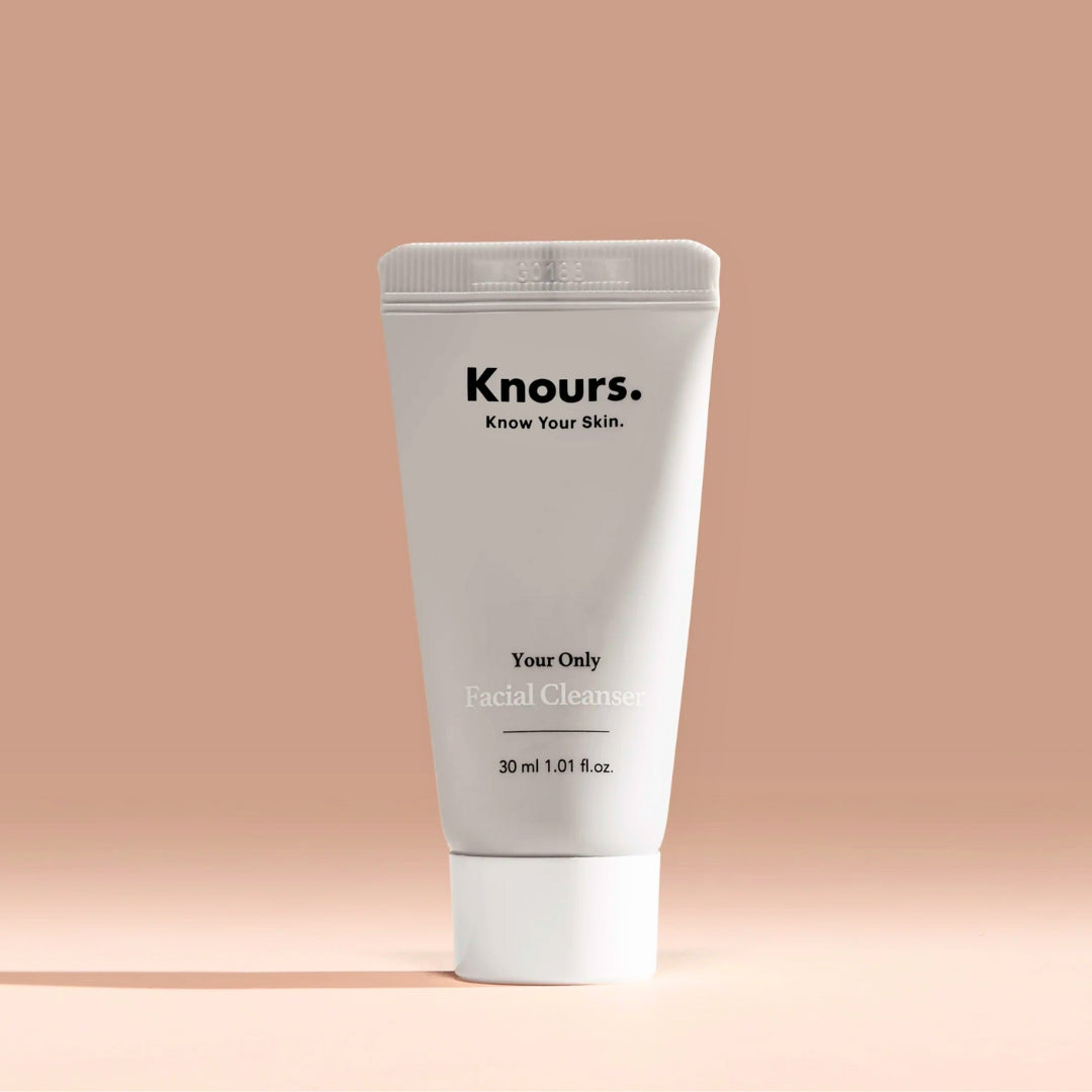 "Knours Your Only Facial Cleanser texture and lightweight formula close-up."