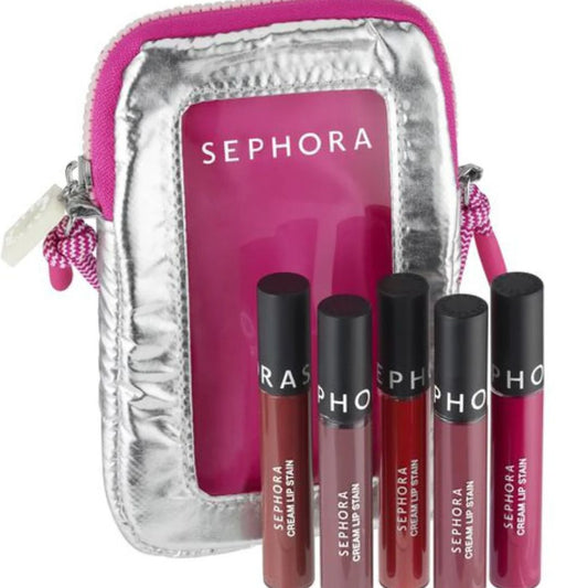 Sephora Moving Lights Cream Lip Stain Set with Pouch