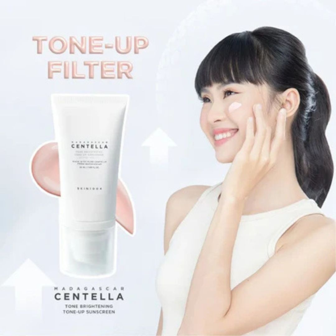 Korean sunscreen with SPF50+ and brightening tone-up effect