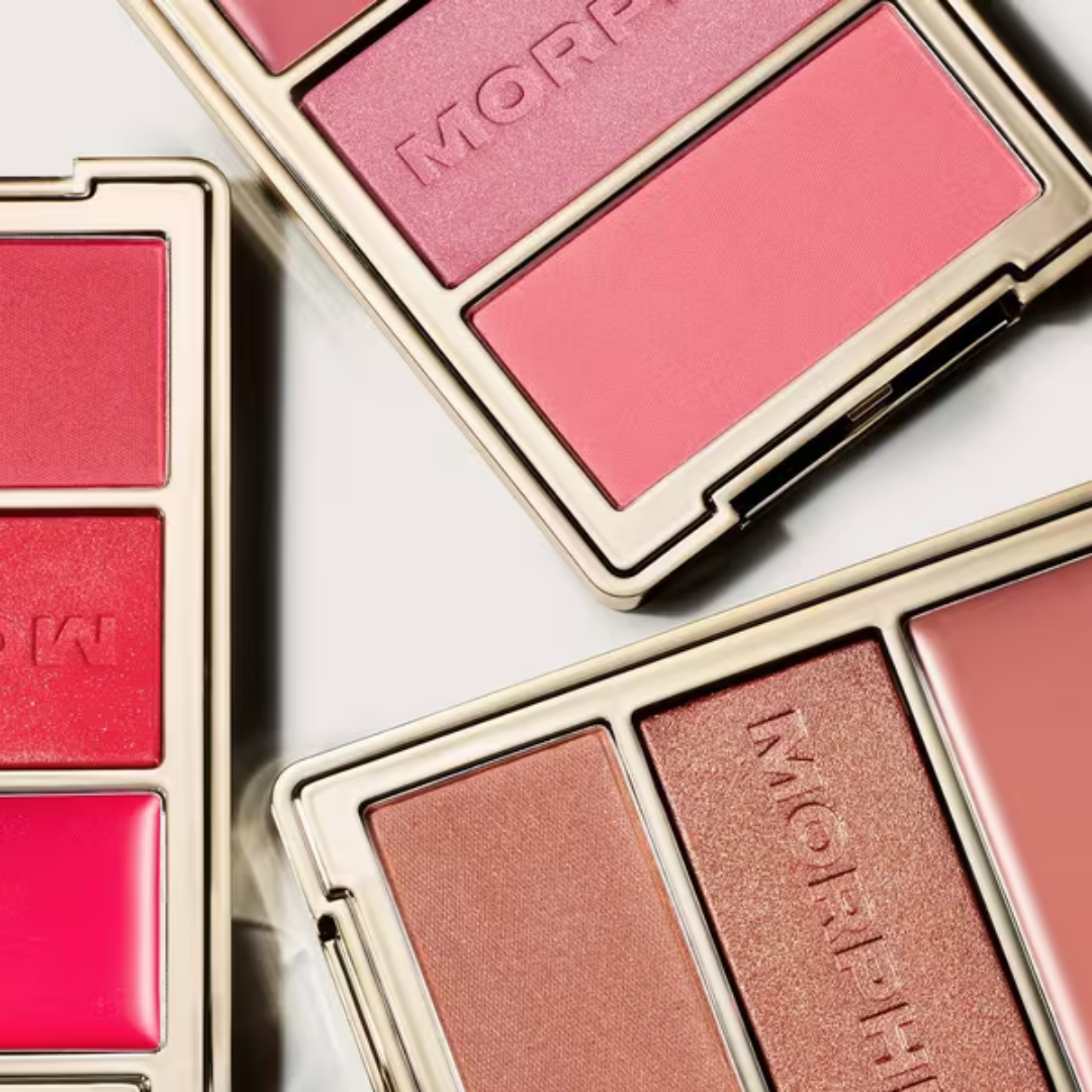 Morphe Cheek Thrills Face Trio with cream, balm, and powder blush for customizable cheek color