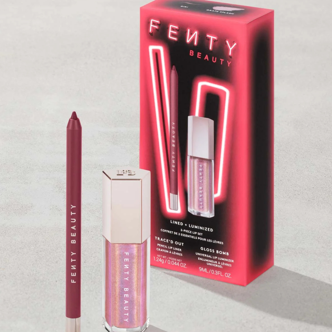 Fenty Beauty Lined + Luminized 2-piece lip set with lip liner and high-shine lip gloss