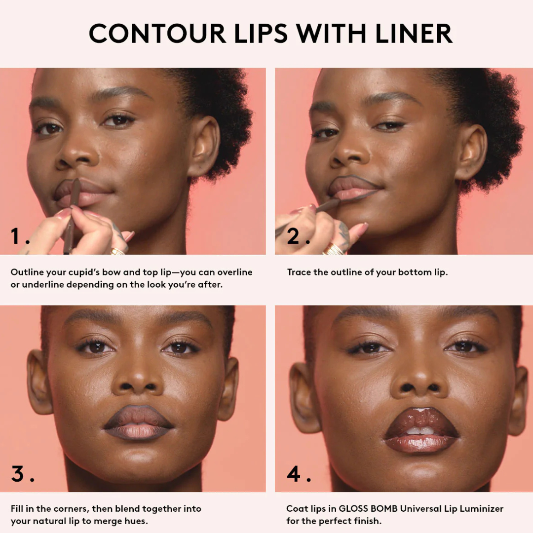 Two-piece Fenty Beauty lip set featuring precision liner and luminous lip gloss