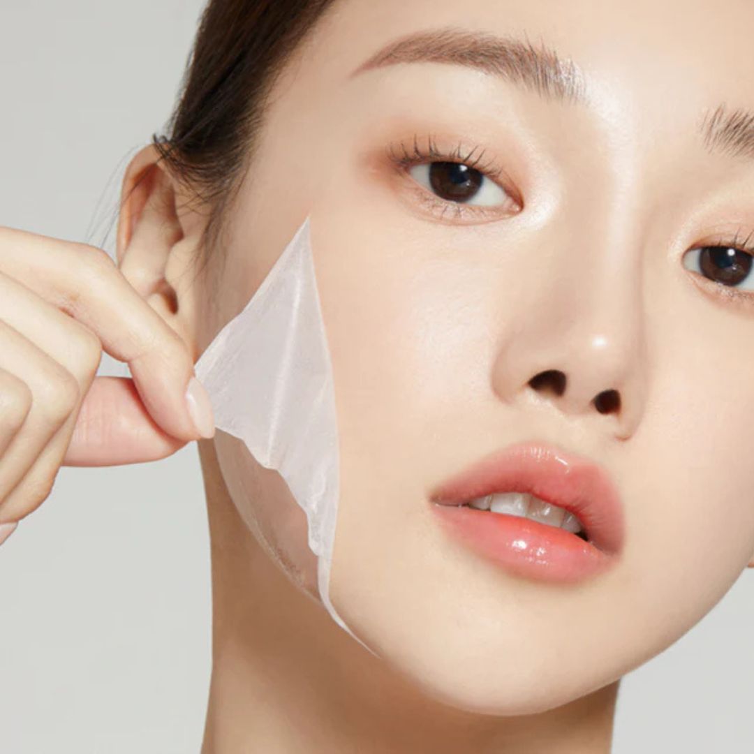 Medicube Collagen Mask in skincare flat lay – Night routine essentials

