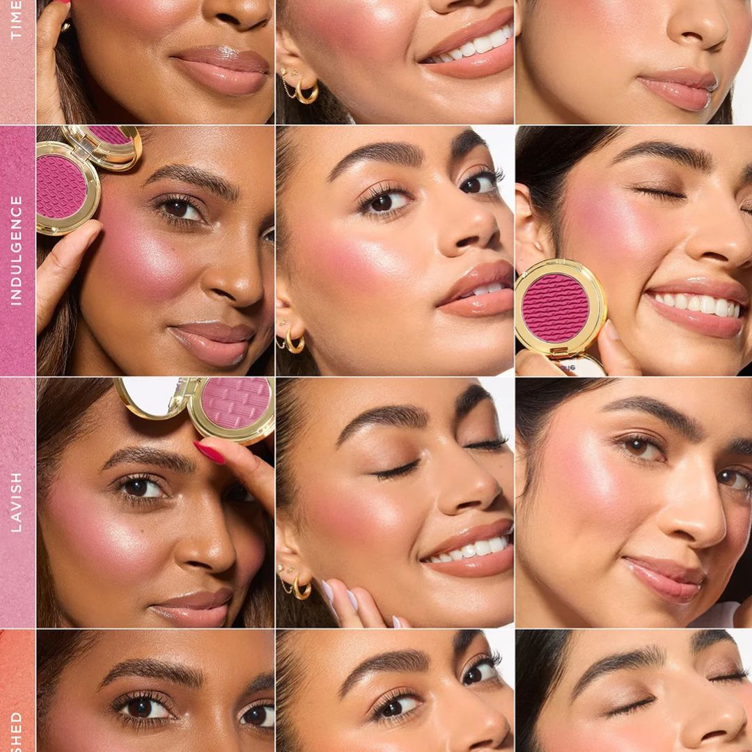 Tarte Stay Golden cheek palettes opened to show blush and highlighter shades

