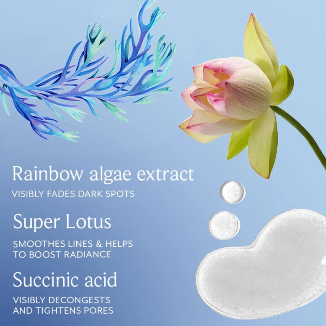Close-up of Fresh Dream Toner’s lightweight, water-like texture on skin

