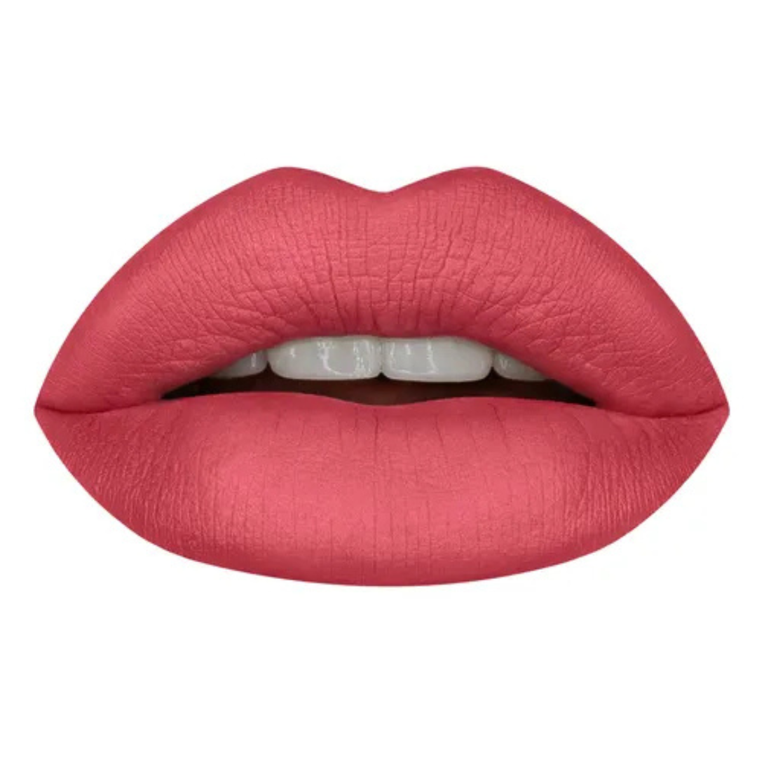 Close-up of Huda Beauty lipstick bullet texture

