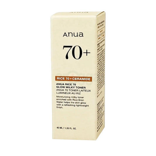 Anua Rice + Ceramide Toner with packaging and product spill

