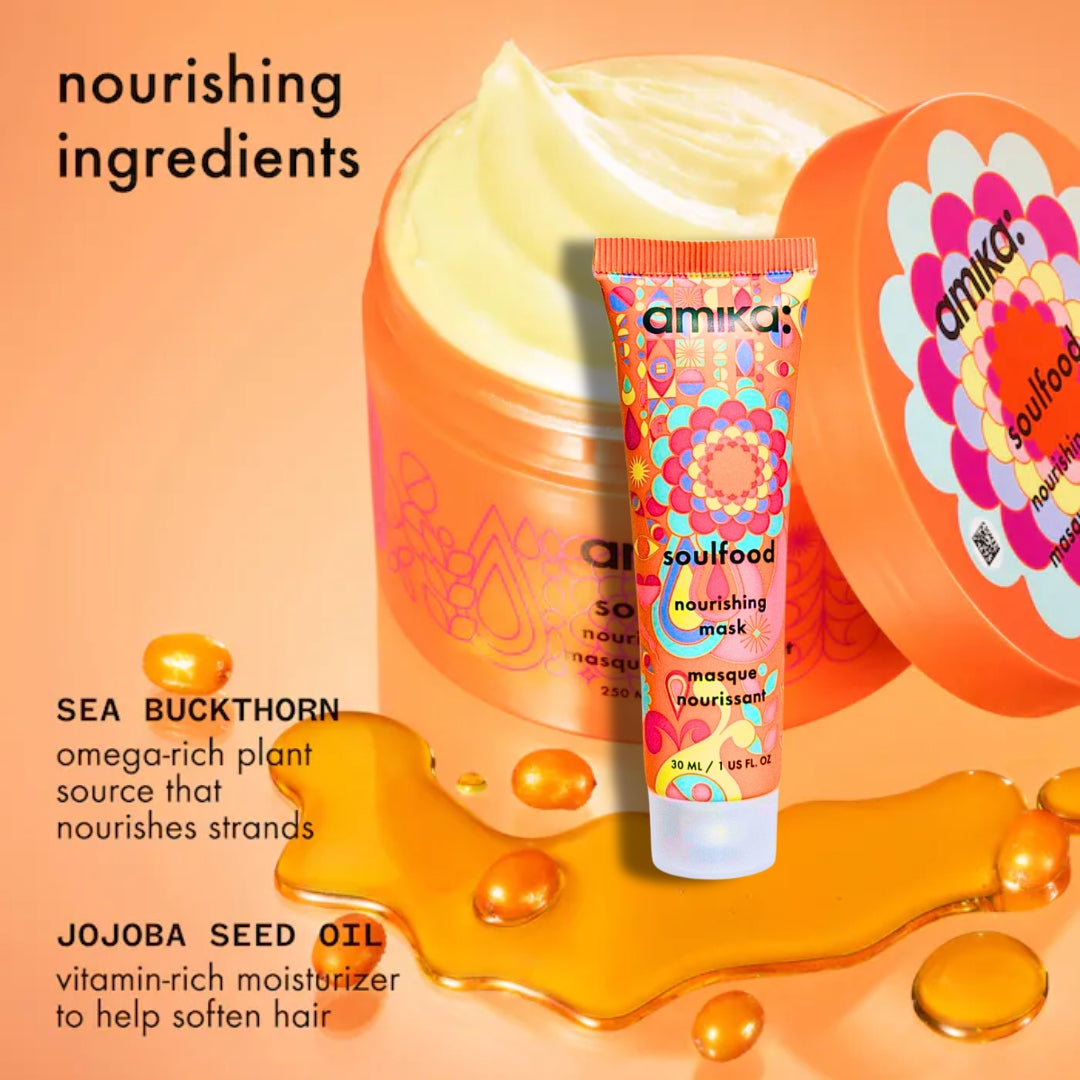 amika deep conditioning mask travel size for soft, smooth hair