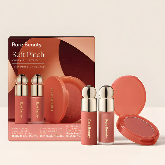 Rare Beauty Soft Pinch Cheek and Lip Trio application