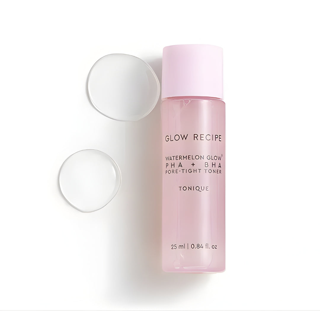 Mini Glow Recipe Watermelon Toner on Pink Background