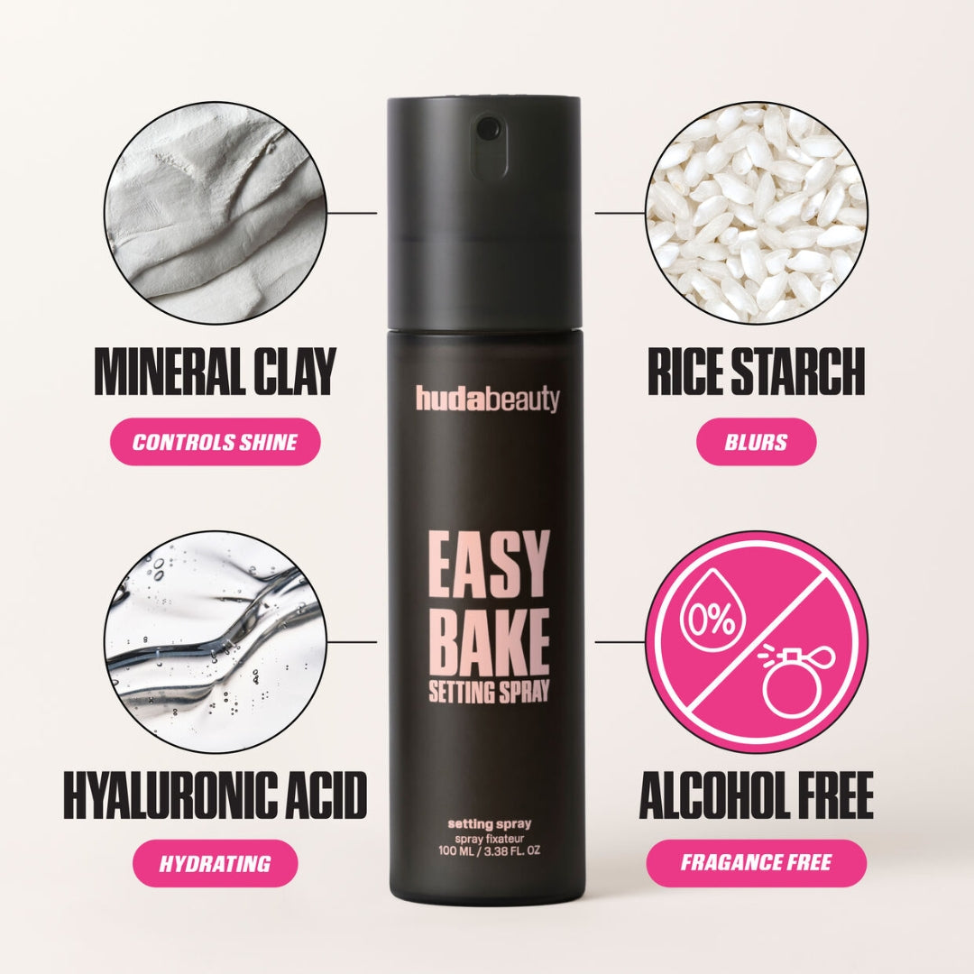 "Huda Beauty Easy Bake Setting Spray 100ml Bottle"

