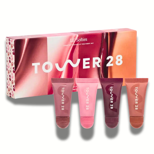 Tower 28 Mini Lil Softies Tinted Lip Treatment Set – Watermelon Kiwi, Sugar Plum, Ube Vanilla, Dulce De Leche